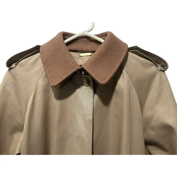 Sanyo Heavy Cotton Trench Coat Womens XS Brown Made in Japan Old Money Luxury - Picture 7 of 16